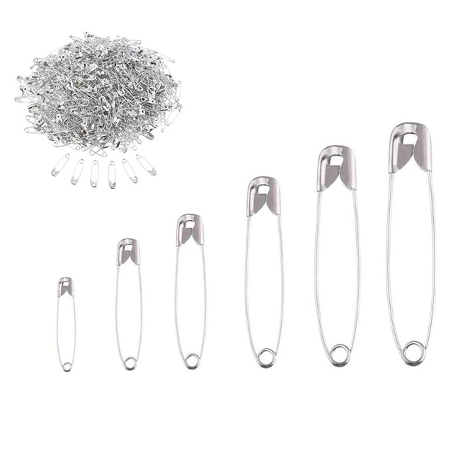 200pcs high quality safety pins small brooches DIY sewing tools gold and  silver metal pins large